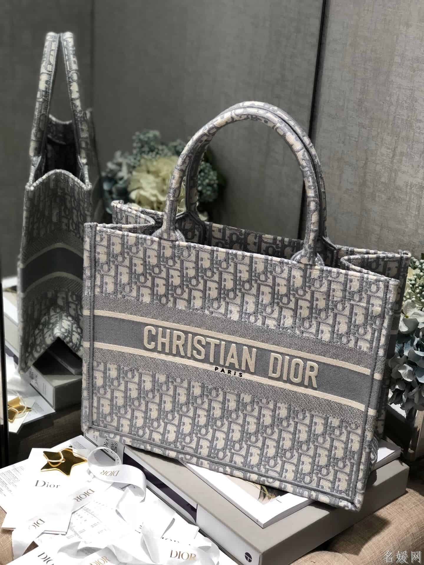 Dior/迪奥 小号灰色OBLIQUE 印花 BOOK TOTE托特包