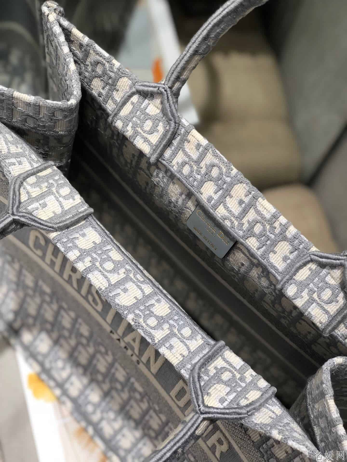 Dior/迪奥 小号灰色OBLIQUE 印花 BOOK TOTE托特包