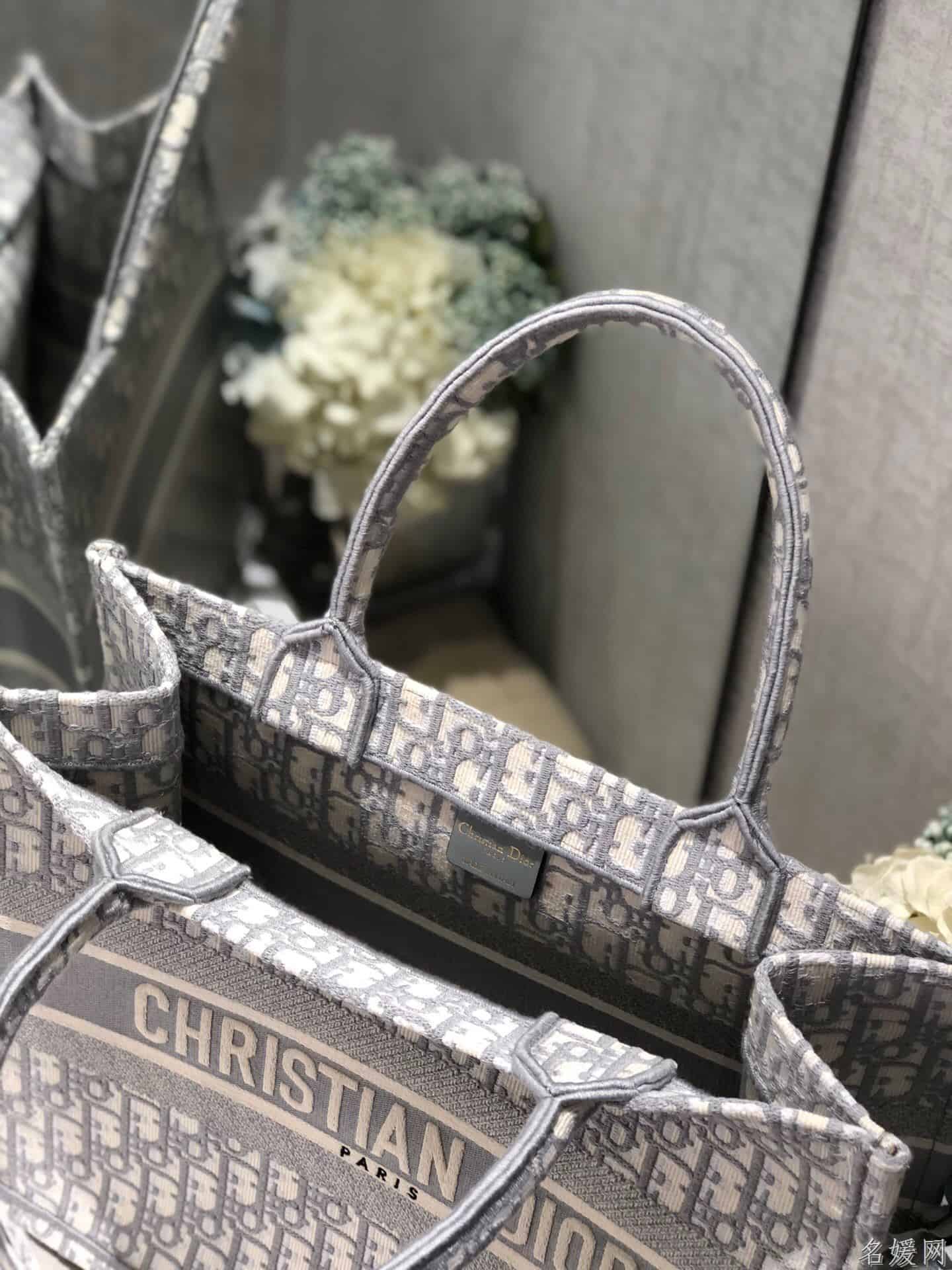 Dior/迪奥 小号灰色OBLIQUE 印花 BOOK TOTE托特包