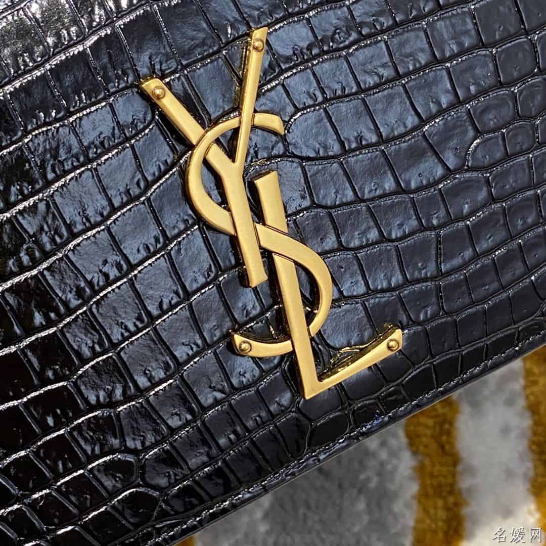 YSL/圣罗兰 SUNSET鳄鱼纹压印亮面皮革链条包 533026