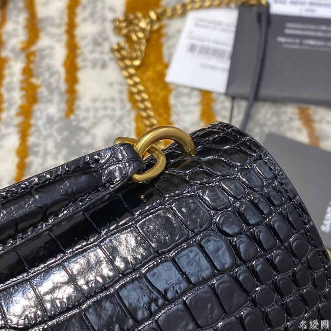YSL/圣罗兰 SUNSET鳄鱼纹压印亮面皮革链条包 533026