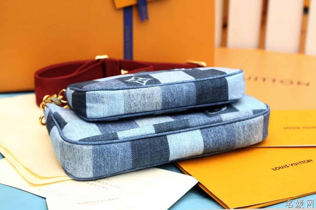 LV M44990 牛仔布五合一麻将包 三合一斜挎包