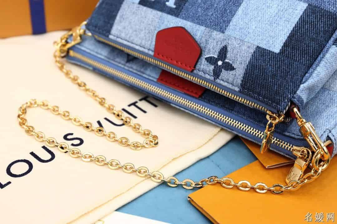 LV M44990 牛仔布五合一麻将包 三合一斜挎包