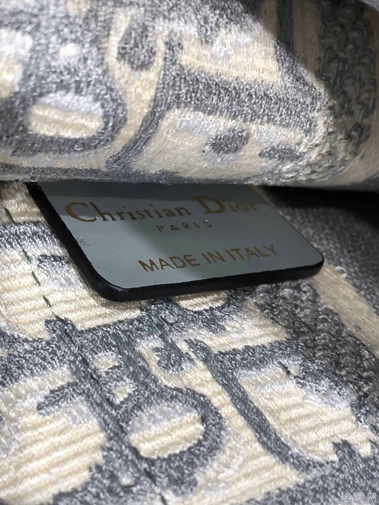 Dior灰色帆布OBLIQUE图案刺绣BOOK TOTE迷你托特包