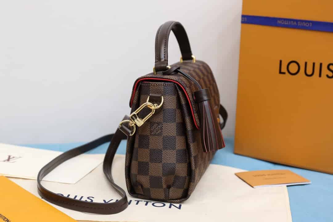 LV N53000 棋盘格Croisette邮差翻盖斜挎手提女包