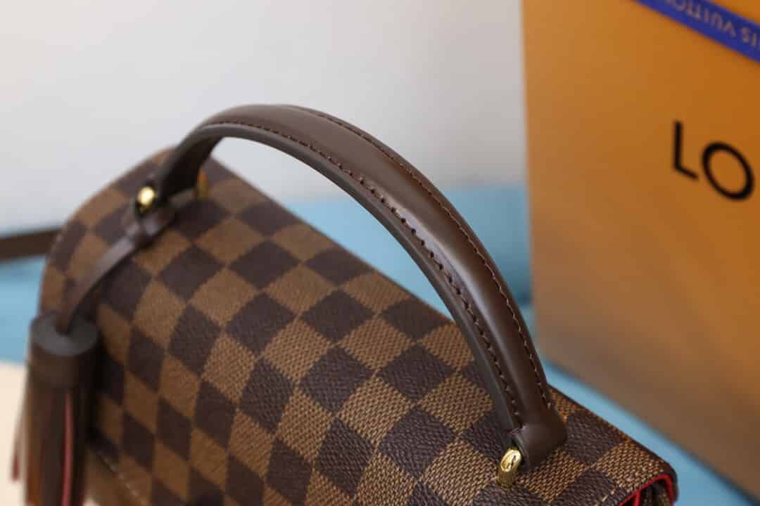 LV N53000 棋盘格Croisette邮差翻盖斜挎手提女包