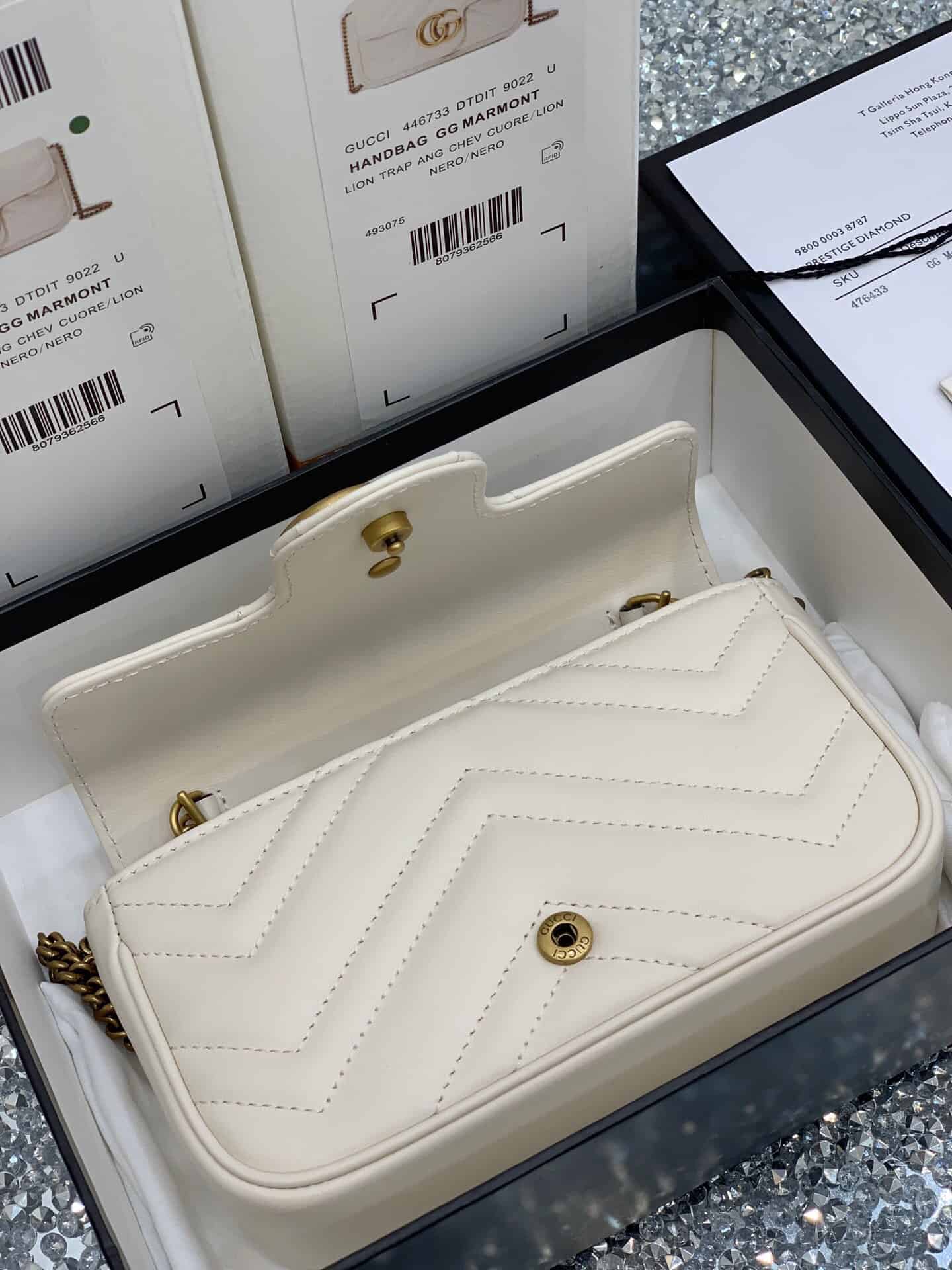 Gucci GG Marmont系列绗缝皮革超迷你手袋 476433