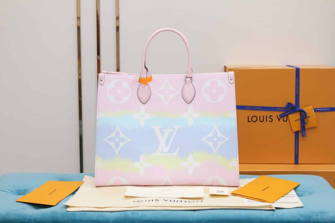 LV M45119 夏日系列ONTHEGO粉色渐变托特手提购物袋