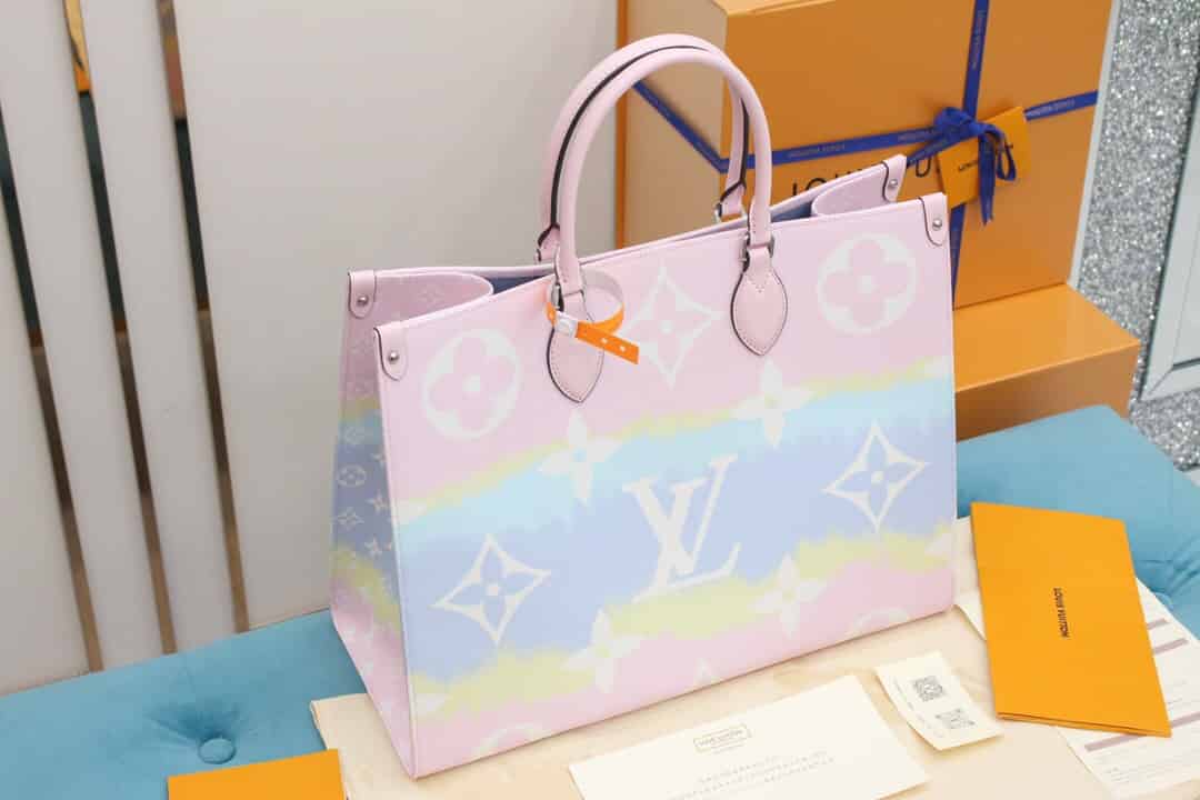 LV M45119 夏日系列ONTHEGO粉色渐变托特手提购物袋