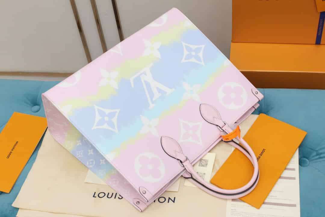 LV M45119 夏日系列ONTHEGO粉色渐变托特手提购物袋