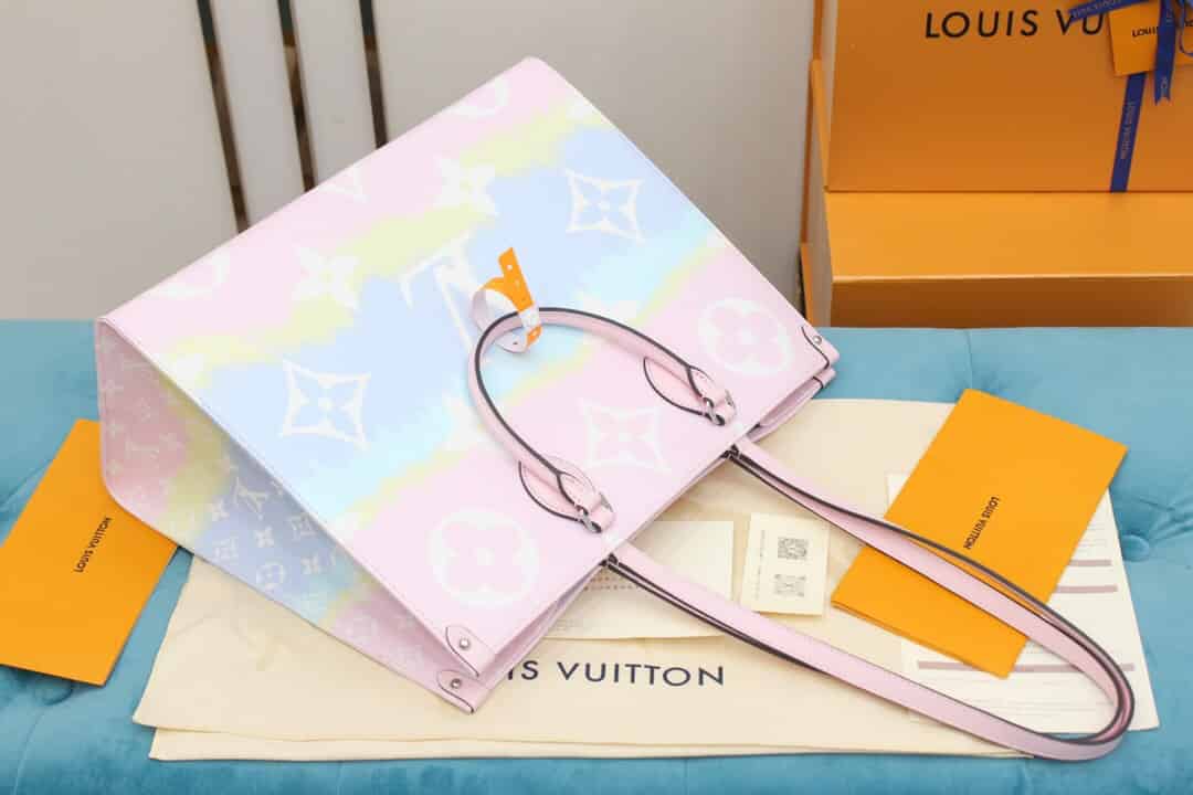 LV M45119 夏日系列ONTHEGO粉色渐变托特手提购物袋