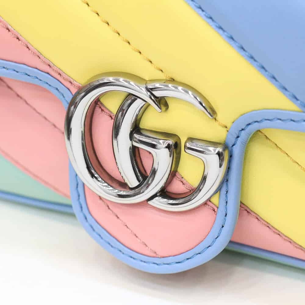 Gucci GG Marmont马卡龙系列绗缝皮革超迷你链条包 476433