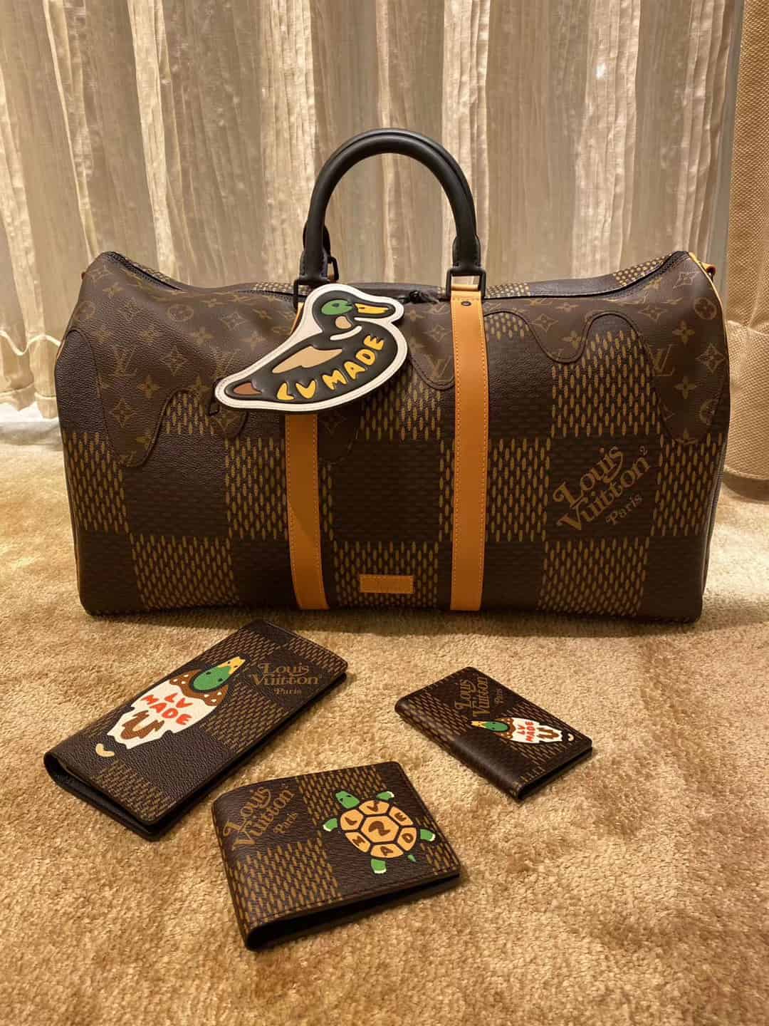 LV N40360 X NIGO限量联名系列Keepall 50 旅行袋