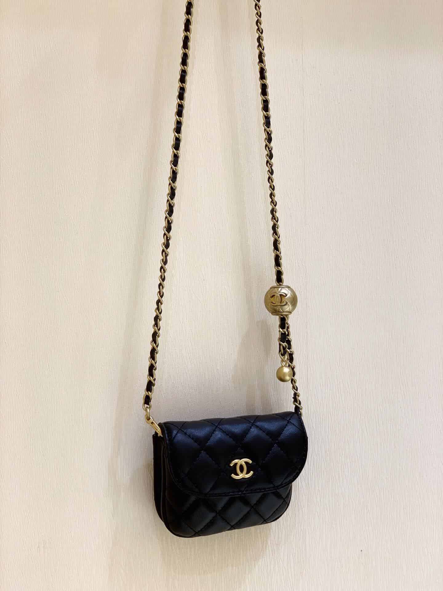 Chanel/香奈儿 小金珠羊皮腰包Waist bag AP1461