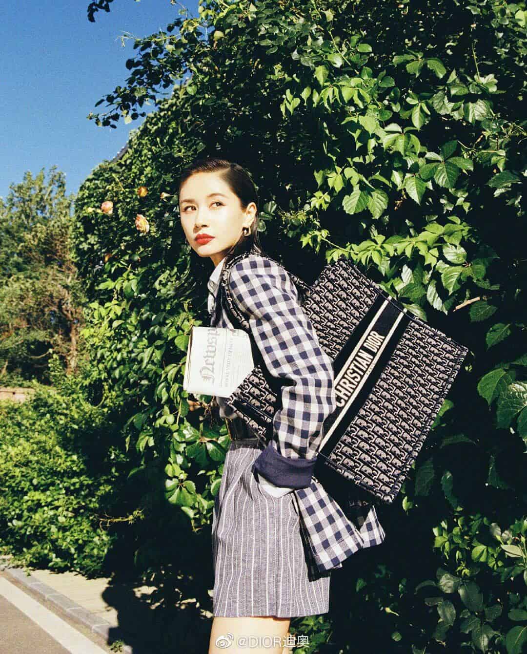 Dior 蓝色天鹅绒 Oblique Book Tote 购物袋 M1286ZWVF_M928