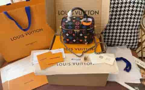 Louis Vuitton LV M57482 Vanity 黑三彩扑克牌盒子化妆包