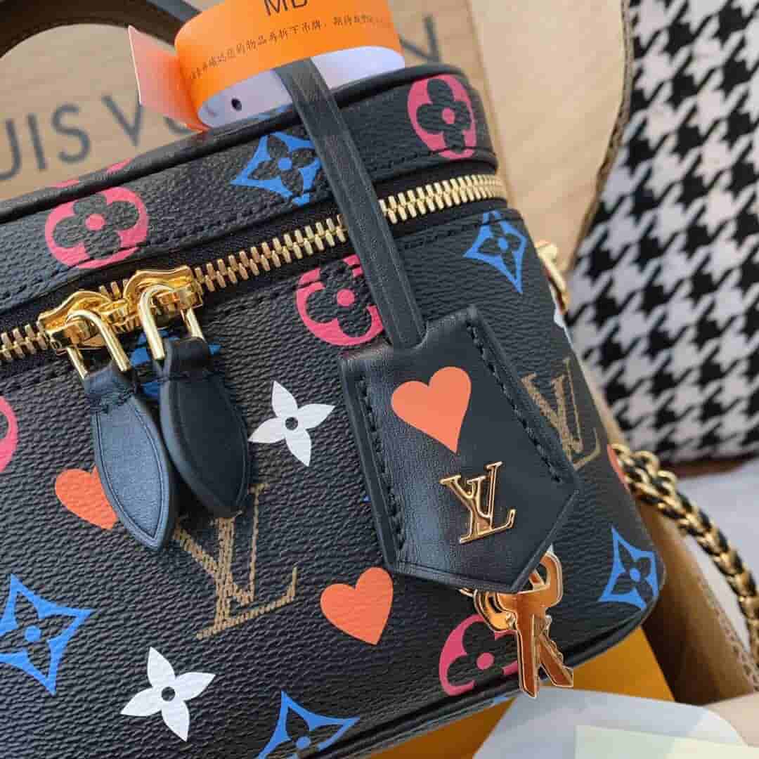 Louis Vuitton LV M57482 Vanity 黑三彩扑克牌盒子化妆包