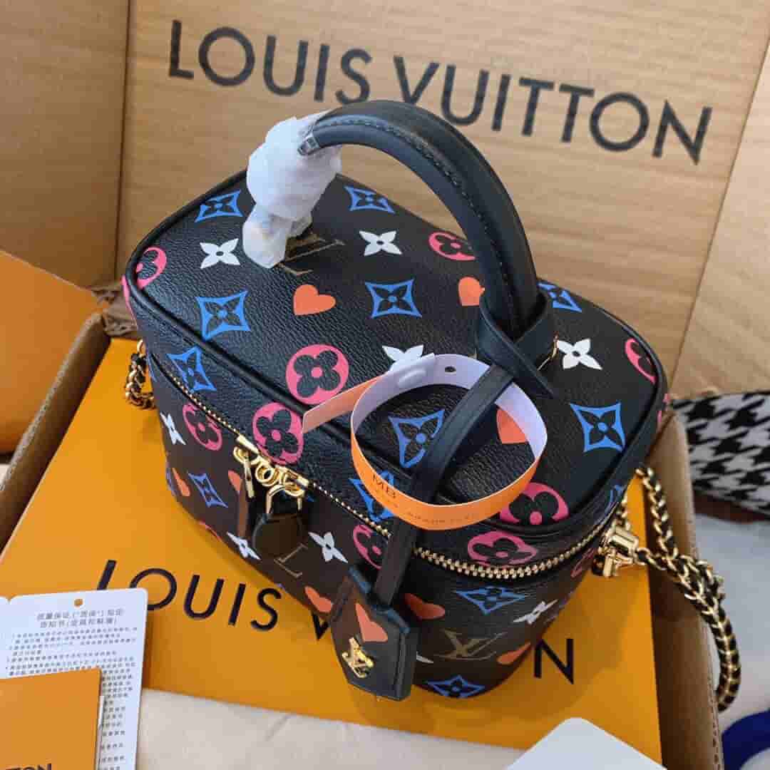 Louis Vuitton LV M57482 Vanity 黑三彩扑克牌盒子化妆包