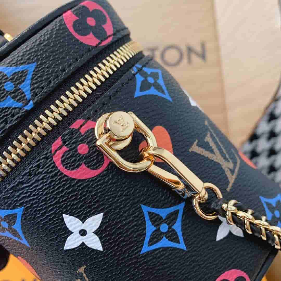 Louis Vuitton LV M57482 Vanity 黑三彩扑克牌盒子化妆包