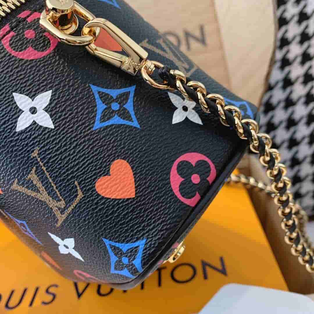 Louis Vuitton LV M57482 Vanity 黑三彩扑克牌盒子化妆包