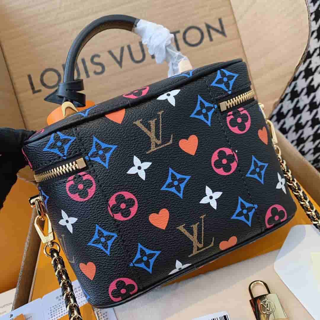 Louis Vuitton LV M57482 Vanity 黑三彩扑克牌盒子化妆包