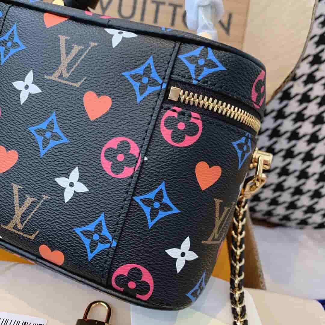 Louis Vuitton LV M57482 Vanity 黑三彩扑克牌盒子化妆包