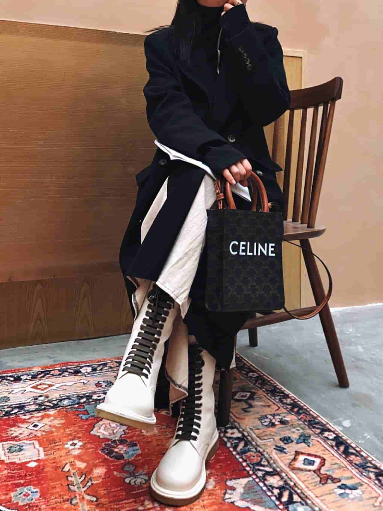Celine CABAS 迷你标志印花竖款手提包 194372BZK.04LU