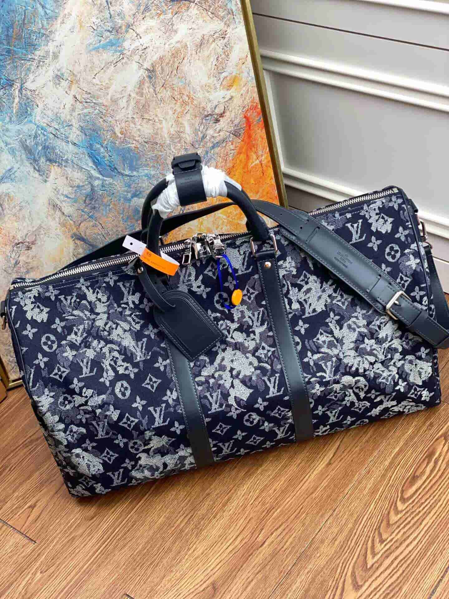 M57285 Louis Vuitton Monogram Tapestry Keepall Bandouliere 50