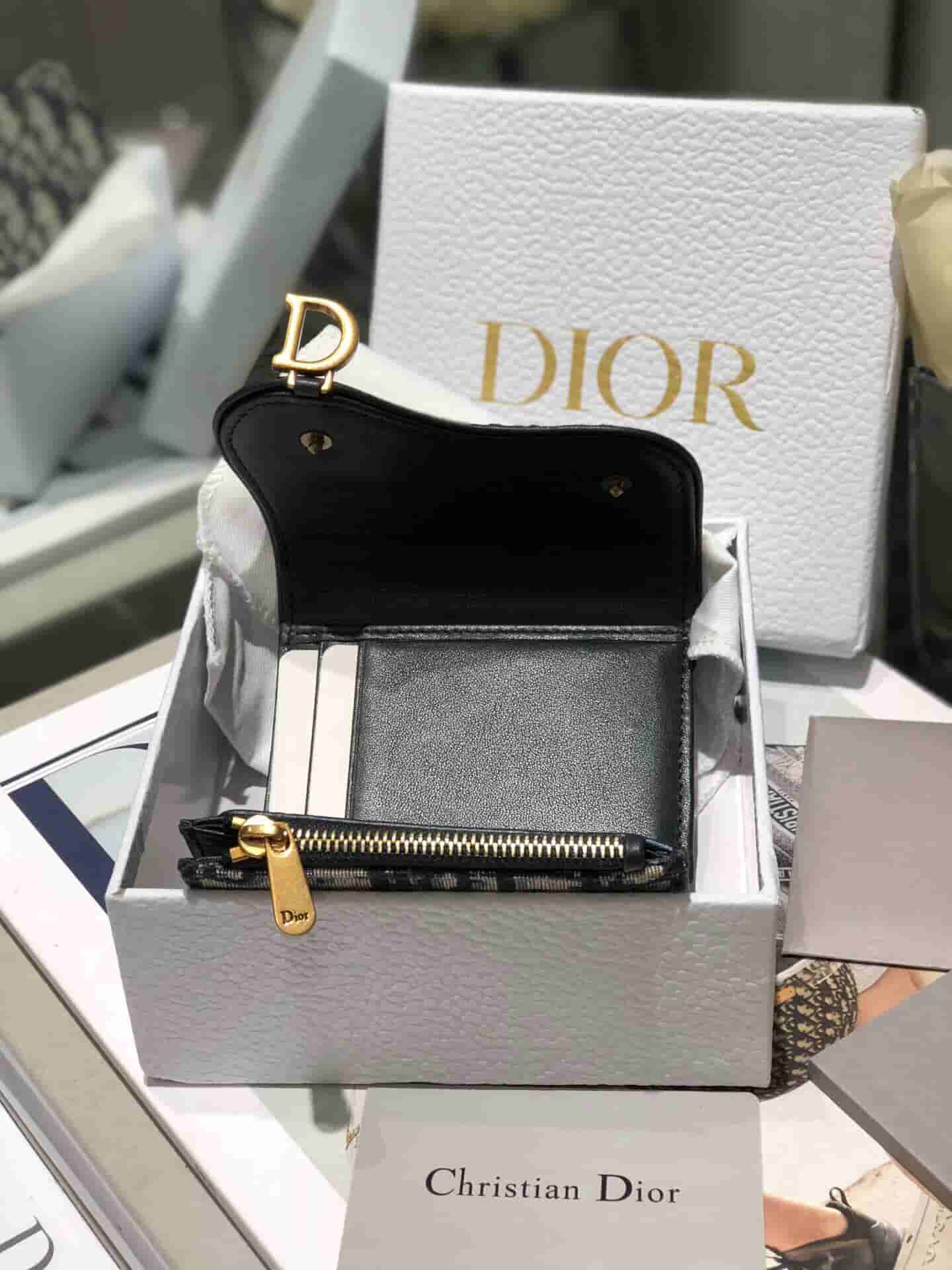 Dior 蓝色Oblique印花马鞍Lotus钱包 S5652CTZQ_M928