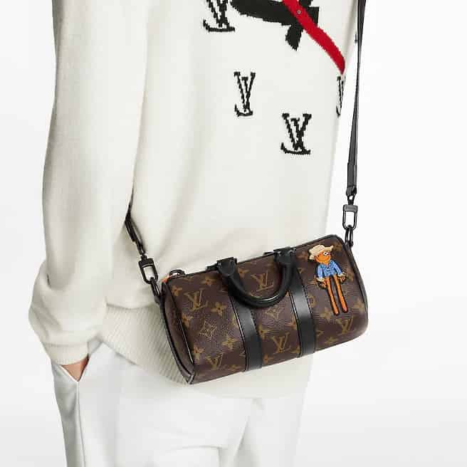 LV M80201 Keepall XS Nano玩偶稻草人圆桶斜挎包
