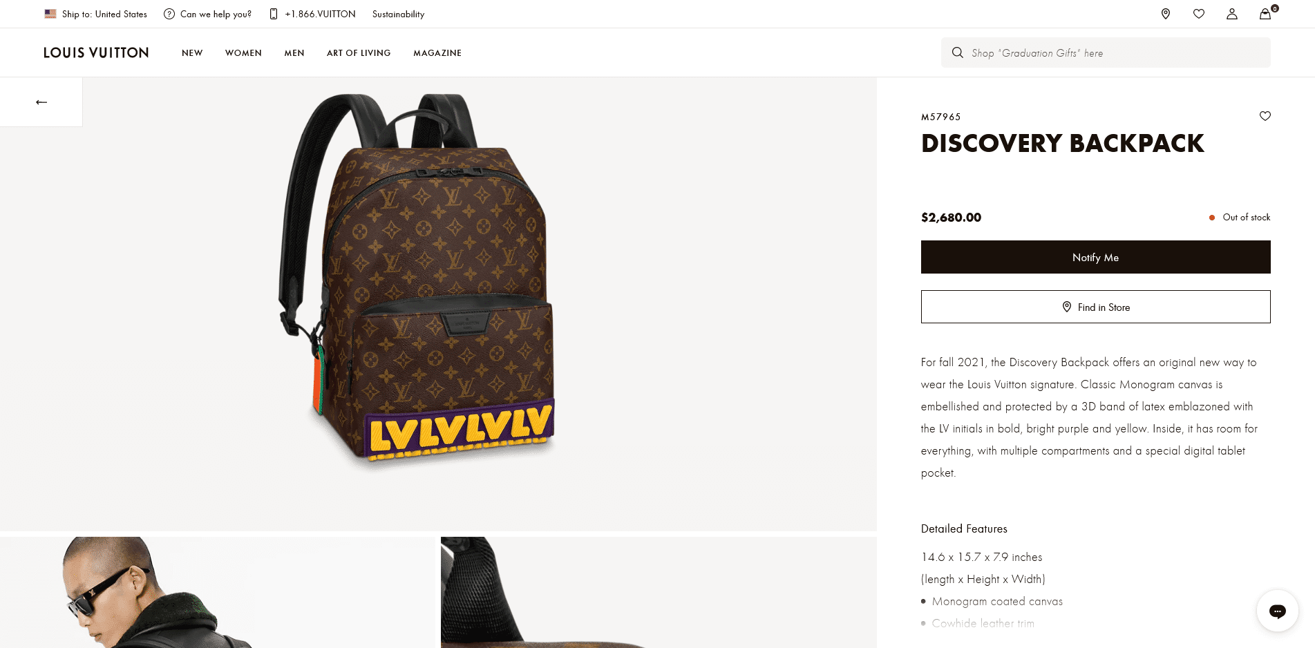 Louis Vuitton LV Discovery Backpack双肩包 M57965